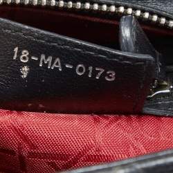 Pre Owned Dior Black Cannage Leather Medium Lady Dior Tote