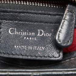 Pre Owned Dior Black Cannage Leather Medium Lady Dior Tote