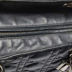 Pre Owned Dior Black Cannage Leather Medium Lady Dior Tote