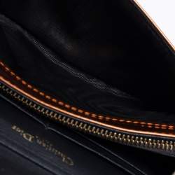 Pre Owned Dior Metallic Bronze Micro Cannage Patent Leather Diorama Wallet on Chain 