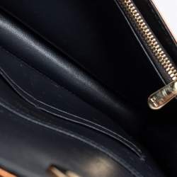 Pre Owned Dior Metallic Bronze Micro Cannage Patent Leather Diorama Wallet on Chain 