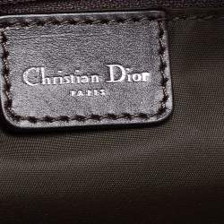 Pre Owned Dior Brown Oblique Coated Canvas, Velvet and Leather Trotter Romantique Satchel
