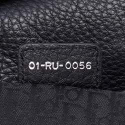 Pre Owned Dior Black Leather Charms Whipstitch Gaucho Double Saddle Bag