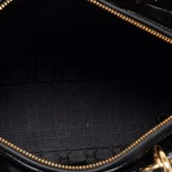 Pre Owned Dior Black Cannage Patent Leather Large Lady Dior Tote