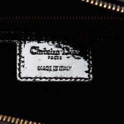 Pre Owned Dior Black Cannage Patent Leather Large Lady Dior Tote