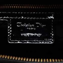 Pre Owned Dior Black Cannage Patent Leather Large Lady Dior Tote