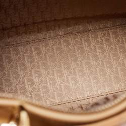 Pre Owned Dior Beige Cannage Patent Leather Large Lady Dior Tote