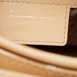 Pre Owned Dior Beige Cannage Patent Leather Large Lady Dior Tote