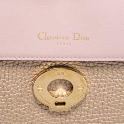 Pre Owned Dior Metallic Gold Leather Small Be Dior Flap Top Handle Bag