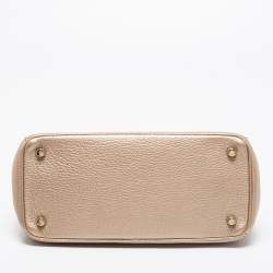 Pre Owned Dior Metallic Gold Leather Small Be Dior Flap Top Handle Bag