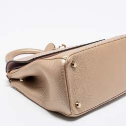 Pre Owned Dior Metallic Gold Leather Small Be Dior Flap Top Handle Bag