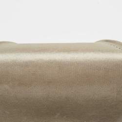 Pre Owned Dior Grey Shimmer Suede Diorama Wallet on Chain