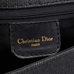 Pre Owned Dior Multicolor Embroidered Denim And Leather Saddle Bag