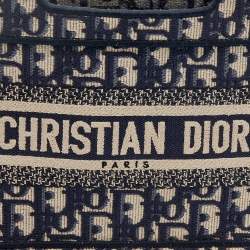 Pre Owned حقيبة يد توتس ديور ميني بوك  كانفاس مائل أزرق كحلي