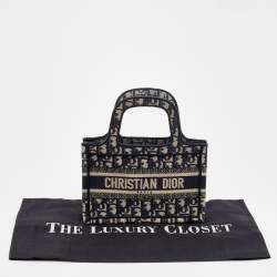 Pre Owned حقيبة يد توتس ديور ميني بوك  كانفاس مائل أزرق كحلي