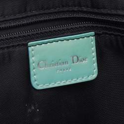 مملوكة مسبقًا حقيبة كتف ديور ماليس جلد لامع وبشعر حصان بطبعة زيبرا أخضر منت