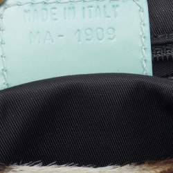 مملوكة مسبقًا حقيبة كتف ديور ماليس جلد لامع وبشعر حصان بطبعة زيبرا أخضر منت