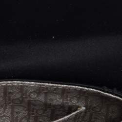 Pre Owned Dior Black Pleated Satin Frame Chain Clutch