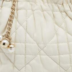 Pre Owned Dior White Leather Delices Mini Shoulder Bag