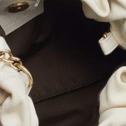 Pre Owned Dior White Leather Delices Mini Shoulder Bag