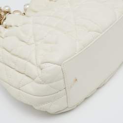 Pre Owned Dior White Leather Delices Mini Shoulder Bag