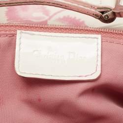 مملوكة مسبقًا Dior Dark Pink/White Printed Canvas and Patent Leather Saddle Bag