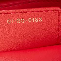 Pre Owned Dior Coral Orange Leather Large Diorling Shoulder Bag