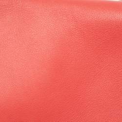 Pre Owned Dior Coral Orange Leather Large Diorling Shoulder Bag