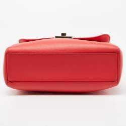 Pre Owned Dior Coral Orange Leather Large Diorling Shoulder Bag