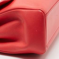 Pre Owned Dior Coral Orange Leather Large Diorling Shoulder Bag