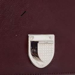 مملوكة مسبقًا Dior Burgundy Cannage Leather Medium Diorama Shoulder Bag