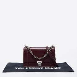 مملوكة مسبقًا Dior Burgundy Cannage Leather Medium Diorama Shoulder Bag