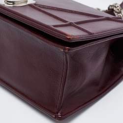 مملوكة مسبقًا Dior Burgundy Cannage Leather Medium Diorama Shoulder Bag