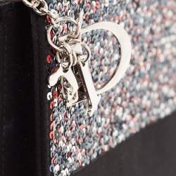 مملوكة مسبقًا Dior Black Satin and Sequins Lady Dior Chain Clutch