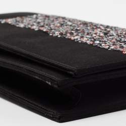 مملوكة مسبقًا Dior Black Satin and Sequins Lady Dior Chain Clutch
