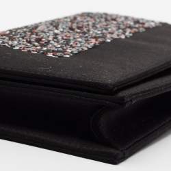 مملوكة مسبقًا Dior Black Satin and Sequins Lady Dior Chain Clutch