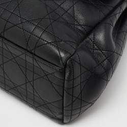 Pre Owned Dior Black Cannage Leather Large Diorling Shoulder Bag