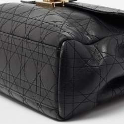 Pre Owned Dior Black Cannage Leather Large Diorling Shoulder Bag