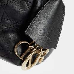 Pre Owned Dior Black Cannage Leather Large Diorling Shoulder Bag