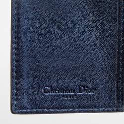Pre Owned Dior Metallic Blue Patent Leather Compact Wallet