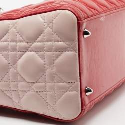 Pre Owned Dior Multicolor Cannage Leather Medium Lady Dior Tote