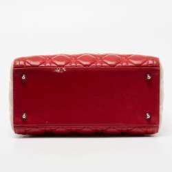 Pre Owned Dior Multicolor Cannage Leather Medium Lady Dior Tote