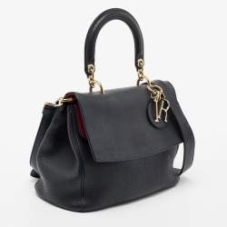 Pre Owned Dior Black Leather Small Be Dior Flap Top Handle Bag