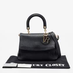 Pre Owned Dior Black Leather Small Be Dior Flap Top Handle Bag