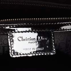 Pre Owned Dior Black Cannage Patent Leather Extra Large Lady Dior Tote