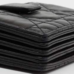 Pre Owned Dior Black Cannage Leather Lady Dior 5 Gusset Card Holder