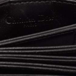 Pre Owned Dior Black Cannage Leather Lady Dior 5 Gusset Card Holder