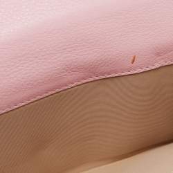 Pre Owned محفظة ديور كونتيننتال جلد وكانفاس مائل بيج / وردي بقلاب