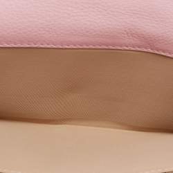 Pre Owned محفظة ديور كونتيننتال جلد وكانفاس مائل بيج / وردي بقلاب