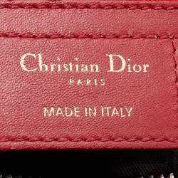 Pre Owned Dior Red Leather Large Lady Dior Tote